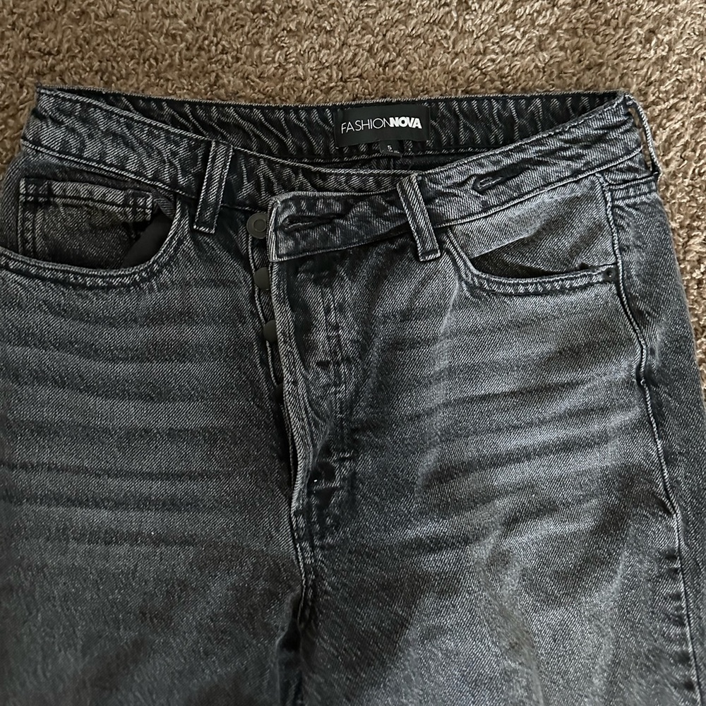 Black Crossover Boyfriend Jeans
